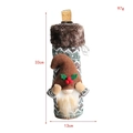 Funda de punto para botella de vino con gnomo verde y cuello de piel sintética, 33cm - Rayas verdes