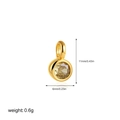 Detail showing 18K gold charm with 11mm height and 6mm width dimensions and weight - No. 12 Pendant (Yellow)