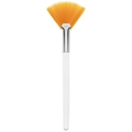 Fan-shaped facial mask brush with yellow bristles and a white plastic handle - Yellow Bristles Transparent Handle
