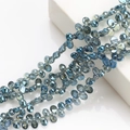 Dettaglio di ciondoli in cristallo blu a mezzaluna per orecchini e gioielli fai da te - 6X8mm / Blu Inchiostro Placcato
