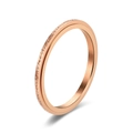 Elegant 6mm rose gold stainless steel ring with glitter frosted surface and brushed texture - 2mm Rose Gold Frosted Spinner Ring