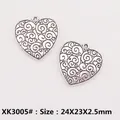 Ciondolo a cuore in argento antico con motivo a spirale per gioielli fai-da-te - XK3005# (Cuore a Spirale)