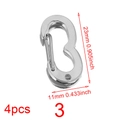 Poliertem silberfarbenem Metall-Karabinerverschluss 4er-Set 23mm x 11mm für DIY-Schmuck - Stahl 3