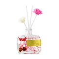 Difusor de cristal con flores rojas preservadas, piñas y varillas de fibra para el hogar - Hilton / 100ML