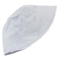 Detailed view of light gray denim bucket hat with frayed edges and ribbed texture finish - 58cm / Light Blue Denim