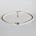Collana girocollo Y2K con pietre crema e una perla centrale in agata blu scuro - Sodalite Blu