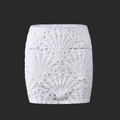 Détail de la jupe en dentelle blanche évidée avec motif de broderie festonné délicat - S / Blanc