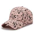 Rosa Baseballkappe mit schwarzem Graffiti-Tintenspritzer-Druck im Streetwear-Modestil - Verstellbar / Rosa