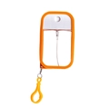 Detail of 50ml portable orange card spray bottle with silicone loop for sanitizer - Orange