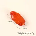 Miniature realistic roasted chicken wing food model, 3.8cm long for DIY crafts - 3.8cm Small Braised Chicken Mid-Wing