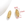 Golden stainless steel bamboo tube bead for DIY necklace with 15mm by 6mm dimensions - Style G-Granular Texture Tube / Gold