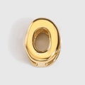 Vintage polished gold bubble letter O bead charm for DIY handmade jewelry necklace - Letter O / Gold