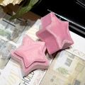 Star shaped pink velvet jewelry box for wedding rings and earrings in a soft layout - 5.5*5cm / Pink