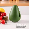 Pear-shaped green plastic storage box with secure buckle for fresh vegetable storage - Pear