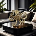 Artistic solid metal octopus figurine with antique gold finish for luxury home decor - New Octopus