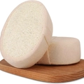 Natuurlijke louffa spons pads voor bad en keuken op een houten dienblad - 14.5x10.5x5cm / Groot loofah spons blok