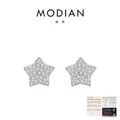 Pendientes de estrella en plata S925 con moissanita y certificado GRA - Plata de ley 925
