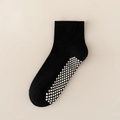 Children's mesh sports socks with non-slip grippers on sole in classic black and white - 8mo-2yr XS (Foot 9-12cm) / Non-slip Flat Single-Ribbed Style / Black