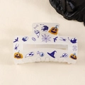 Pinza per capelli Halloween bianca traslucida con motivi di zucca e fantasmi festivi - Bianco (D5-2-6)
