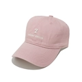 Close-up of white 7 embroidery on a soft light pink cotton twill baseball cap fabric - M (56-58cm) / Pink