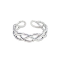 Anello aperto intrecciato in argento realizzato in resistente acciaio inossidabile - Design Intrecciato Infinito (R6053)