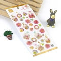Floral and perfume bottle stickers with gold foil details on transparent PET material - Perfume Rose
