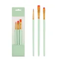 Green value pack of 3 professional nylon paint brushes for oil and acrylic paints - Mint Mixed HB811LV / Mint Green