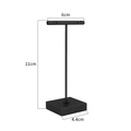 Black T-bar metal earring stand display for jewelry storage, size 11cm height x 6cm width - Square Base / 6*11cm / Black