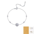 Moissanite bracelet in 925 sterling silver with round cut stones and GRA certificate - 1ct Moissanite (with GRA Certificate)