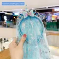 Blue princess crown headband with Elsa motif, sequins, and 76cm snowflake veil - 17# Blue Gemstone Crown (Snowflake Style)