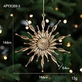 Pendaglio natalizio a stella dorata con design a fiocco di neve, decorazione da 14,6 cm - Fiocco di Neve D