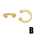 Detailansicht goldener minimalistischer offener Creolen mit Kugelenden auf weißem Grund - Doppelkugel Offen Gold