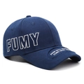 Casquette vintage bleu marine avec broderie FUMY et détails de bord usés - Réglable / Bleu marine