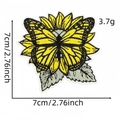 7cm geborduurde strijkapplicatie met zonnebloem en vlinder voor kledingdecor - Zonnebloem Vlinder Patch 13#