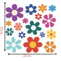 Dimensions détaillées des stickers muraux tournesols colorés de 25x25cm par jeu - Ensemble De Tournesols Colorés D (CT20332T_R)