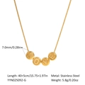 Goldene Halskette aus Edelstahl mit vier gravierten LOVE-Buchstaben auf runden Perlen - Gold LOVE Buchstaben Rundperlen Stil (YYN025092-G)