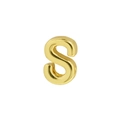 Classic 18k gold plated 'S' letter pendant with polished finish for DIY necklaces - Letter S