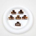 Set di 6 mini mollette per capelli quadrate vuote in tartaruga su vassoio bianco - 2.5CM Quadrato Tartarugato Lucido Singolo