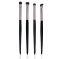 4-delige matzwarte oogmake-up borstelset met zilveren klemmen voor blenden en schaduw - Zwart Handvat / Little Grape Stijl (Set van 4)