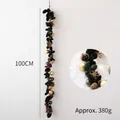 Rustic 100cm wooden Christmas garland with natural pine cones and golden bells - 100CM Pine Cone Vine A