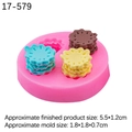 Pink silicone mold for DIY flower-shaped cheese biscuits and clay crafts jewelry - Sandwich Cookie Style 17-579 / Pink