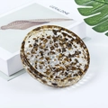 European crystal tray with brown and gold flakes in transparent epoxy resin - Tiger's Eye