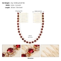 Golden bridal hair comb chain with red crystals and dimensions of 26.5cm length - Gold + Dark Red Rhinestone
