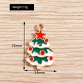 Detailed view of enamel Christmas tree charm with 25mm height and 14mm width dimensions - Christmas Tree Shape (YD579)