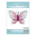 Pink and light blue iridescent butterfly foil balloon for party decor 96x70cm - 96X70cm / Iridescent Blue Butterfly