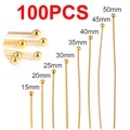 100pcs golden stainless steel ball head pins in varied sizes from 15mm to 50mm for DIY jewelry - Ball Head Pin / 15mm / Gold