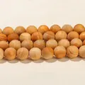 Polished Natural Thuja wood beads with distinct grain patterns for jewelry DIY - Thuja Wood (Approx 8mm) / Approx 47 Pieces