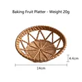 Handwoven rattan fruit tray 14cm diameter for coasters and tableware storage - Rattan Baking Small Fruit Plate