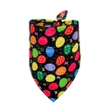 Paas bandana voor honden met kleurrijke eieren en vlinderpatronen op zwarte stof - M / Zwarte Basis Oaseieren