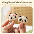 Panda shaped mung bean cake mold made from food grade ABS material with clear engraving - 30g Giant Panda (1 Mold 2 Stamps)